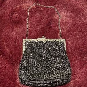 Vintage CEM small beaded handbag with snake/serpent detail on top